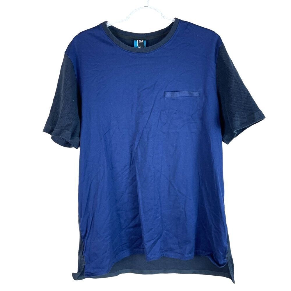 Vtg Nike RF Roger Federer Pocket Tennis Shirt Mens XL Blue S/S Cotton Stretch‎